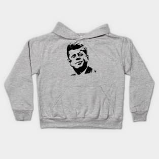 John F. Kennedy Portrait Pop Art Black White Kids Hoodie